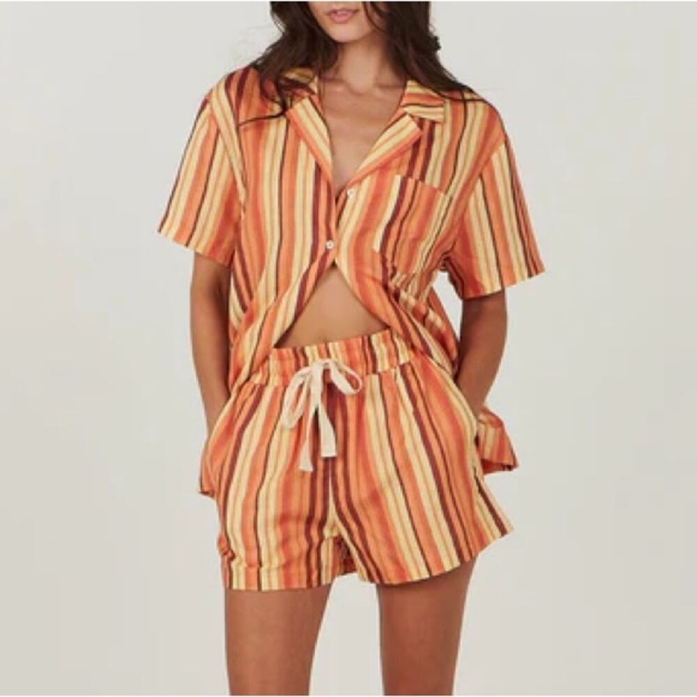 Anthropologie NWT Small Set Charlie Holiday Lola short and top Beach Stripe